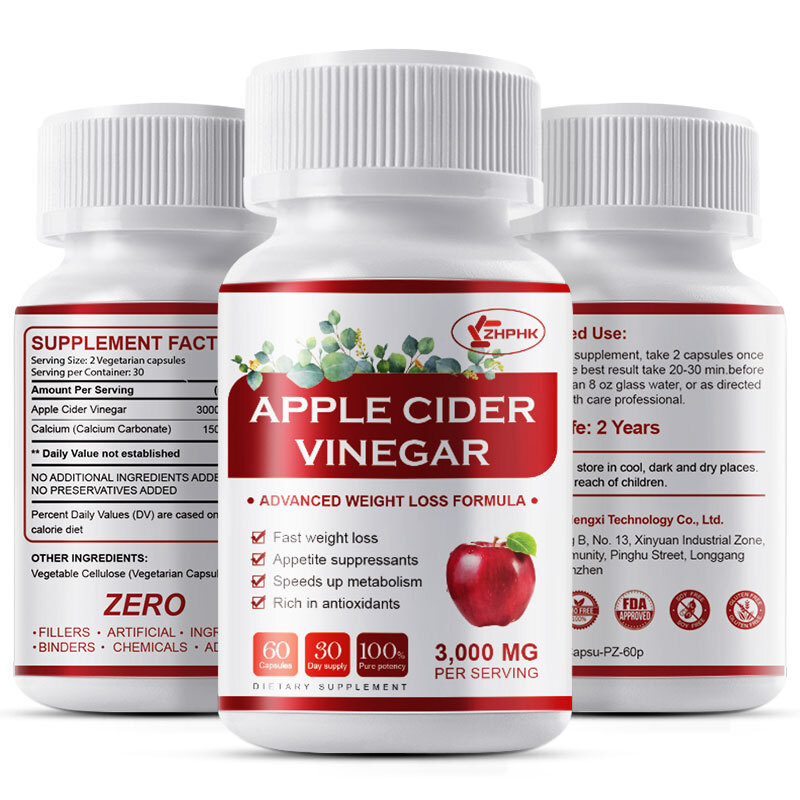 ▶ Apple Cider Vinegar Capsules – 3000mg with The Mother ACV Vegan Keto Pills