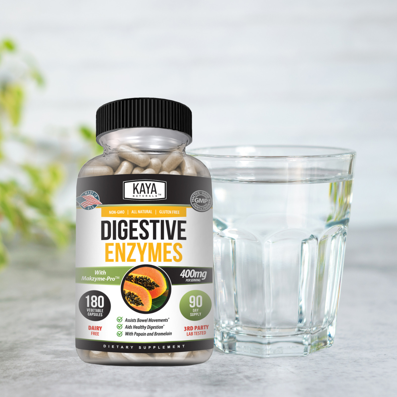 Digestive Enzymes Probiotics & Bromelain 180ct Constipation Bloating Gut Relief