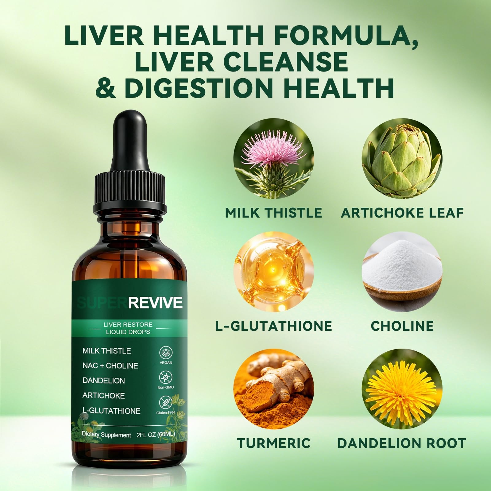 Liver Restore Drops Liver Support Supplement, 2 Fl Oz