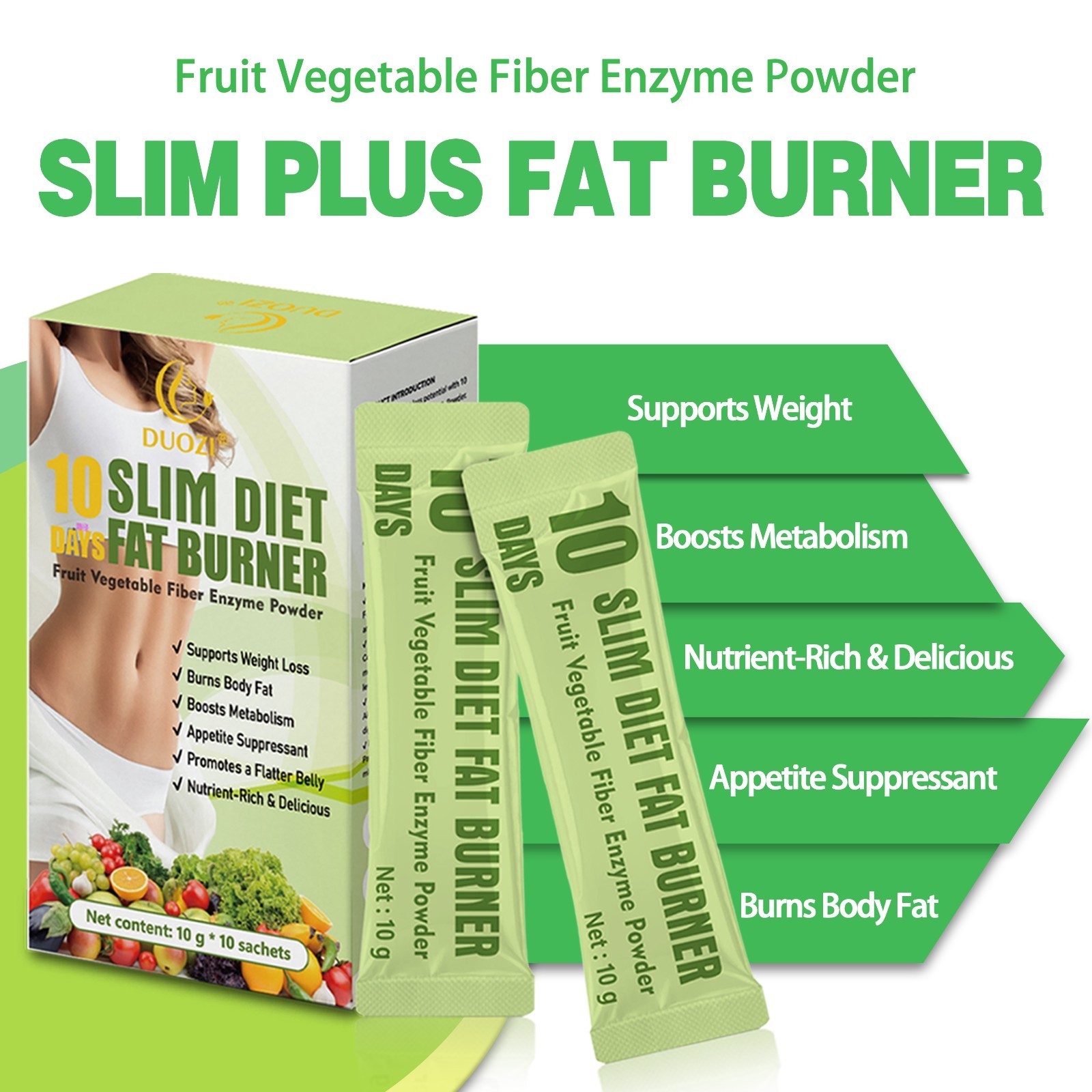 Fruit & Vegetable Fiber Enzyme Powder Weight Dietary Supplement