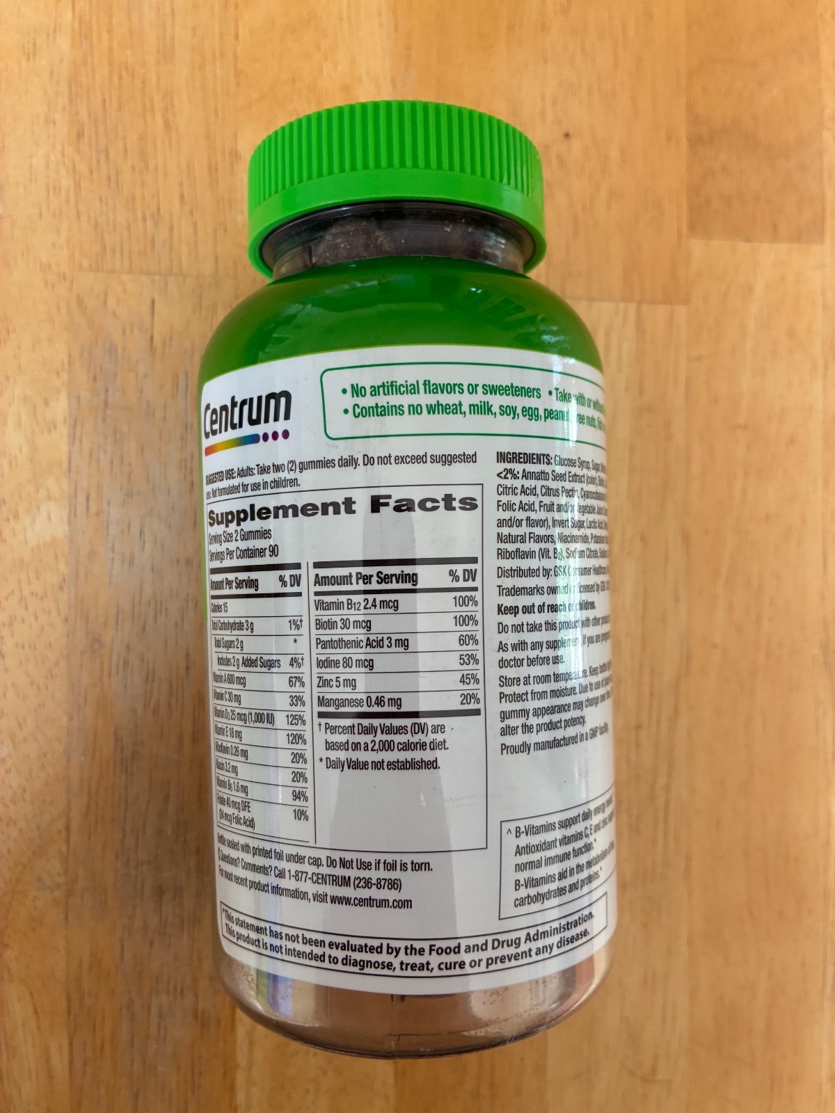 Centrum Adults Multigummies, Fruit Flavors, 180 Gummies Multivitamin Supplement