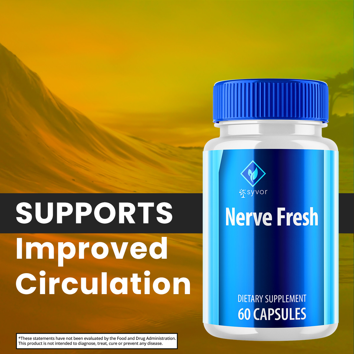 Nerve Fresh Advanced Nerve Support Formula Maximum Strength Vitamin 60 Capsules