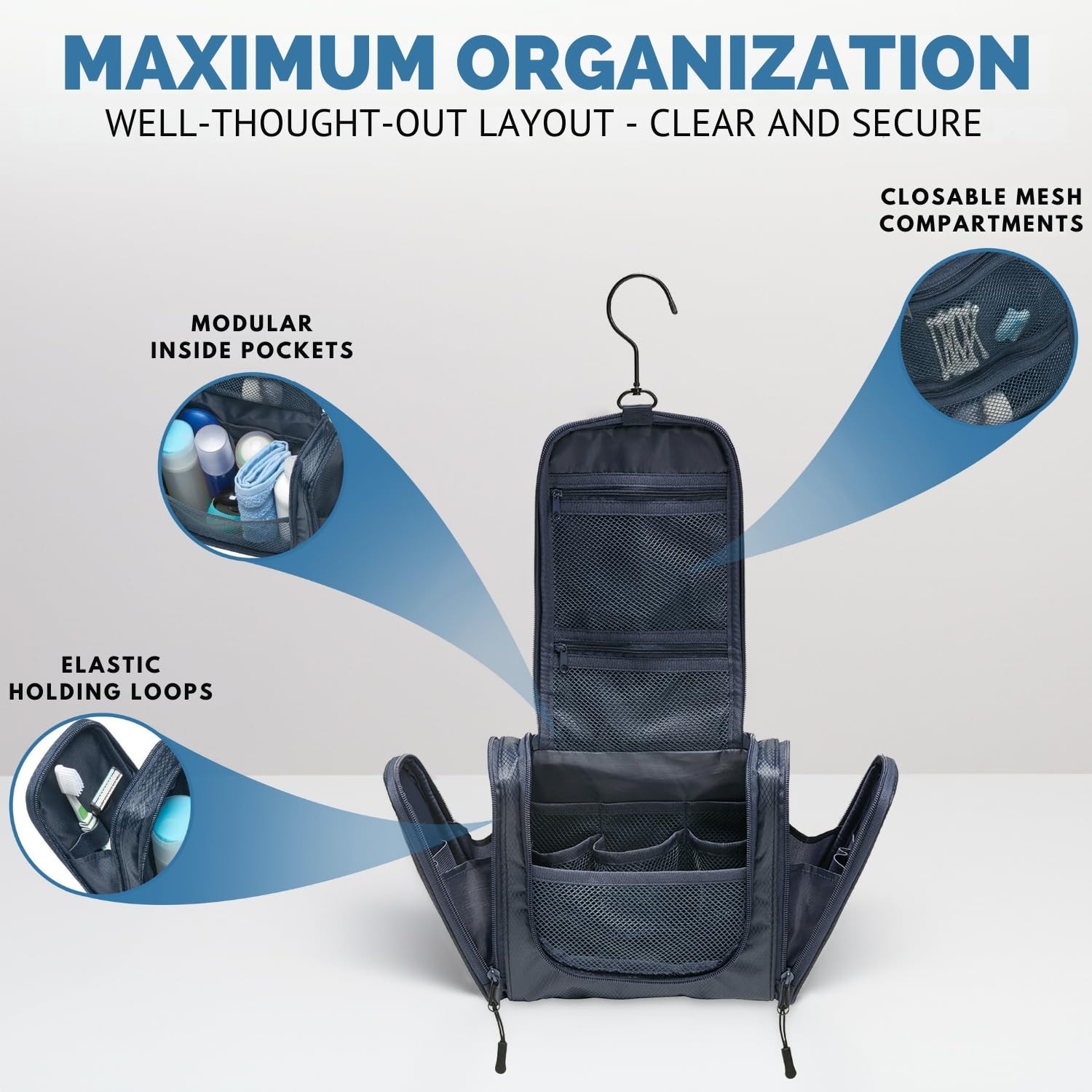 Travel Toiletry Bag for Women and Men – Hanging Toiletry Bag for Men & Women …