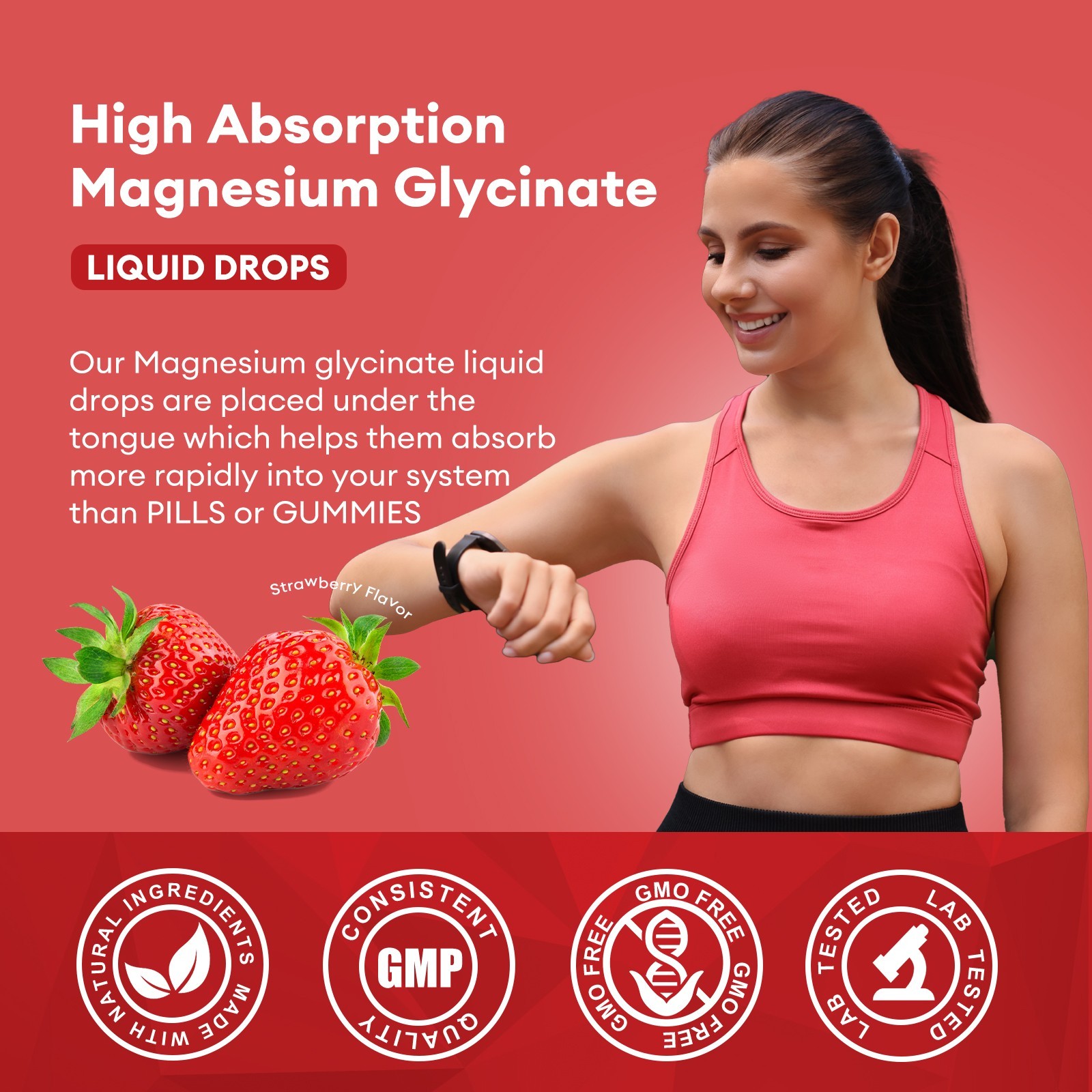 Magnesium Liquid Drops, Magnesium Glycinate,Improve Sleep,Anxiety Relief 60ml