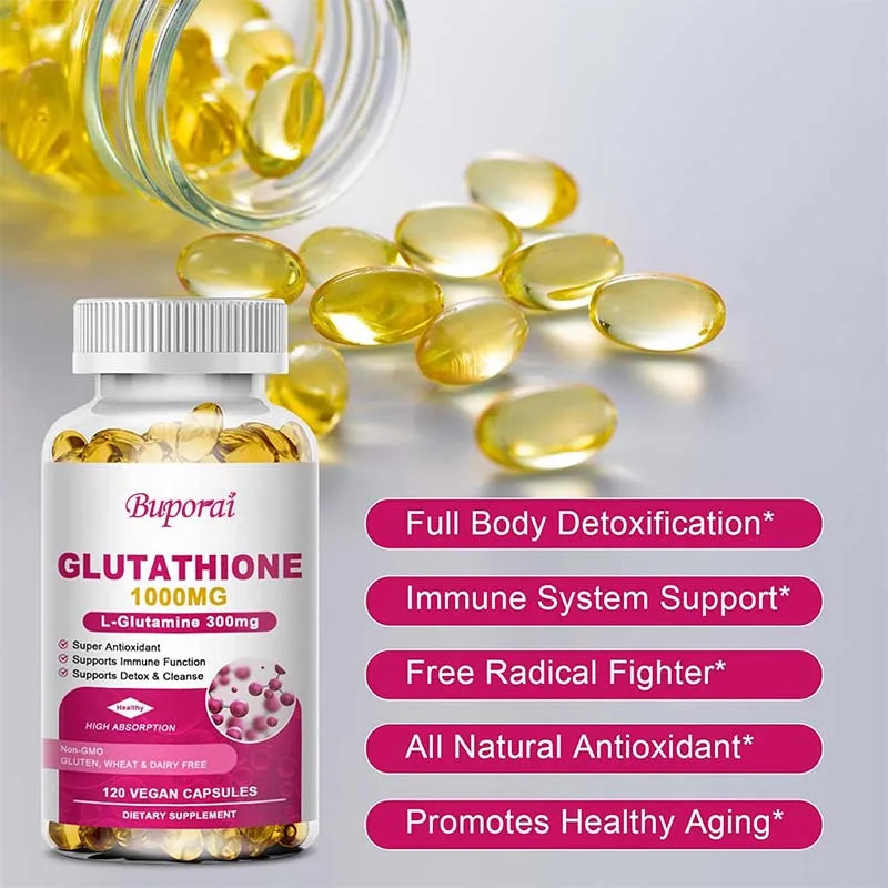 Glutathione 120pcs, Whitening, Anti-Aging, Liver Health, Natural Detoxification