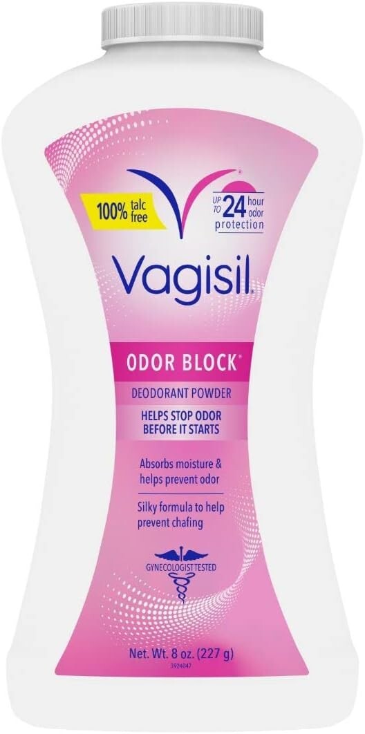Vagisil Odor Block Deodorant Powder for Women, Helps to 8 Ounce (Pack of 1)