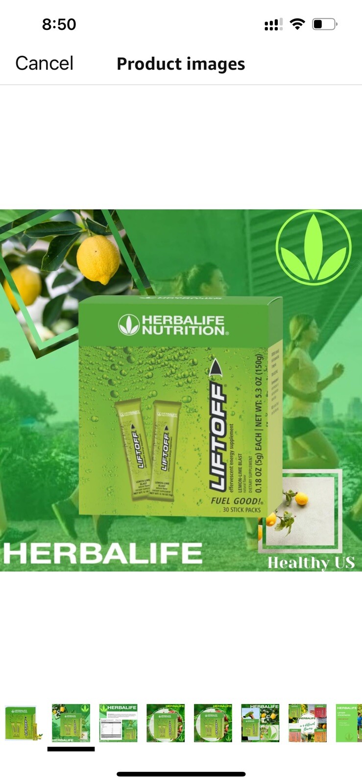 Herbalife Nutrition LIFTOFF Energy Stick Packs -Lemon-Lime Blast – 30 stick pack