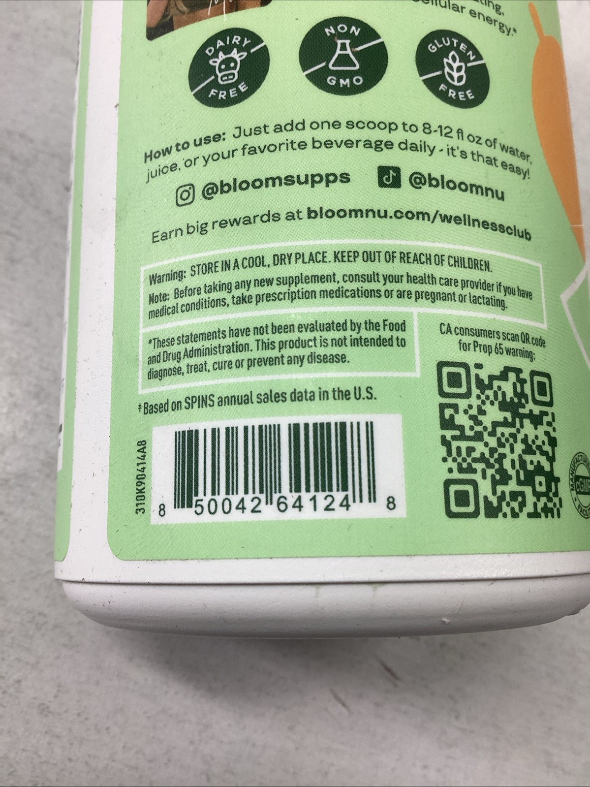Bloom Nutrition Greens & Superfoods Powder Mango Flavor 25 Servings Exp 01/2027