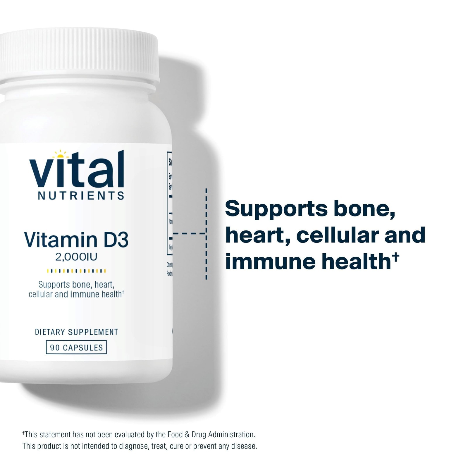 Vital Nutrients Vitamin D 2000 IU | Vitamin D3 Supplement | Healthy Bones,