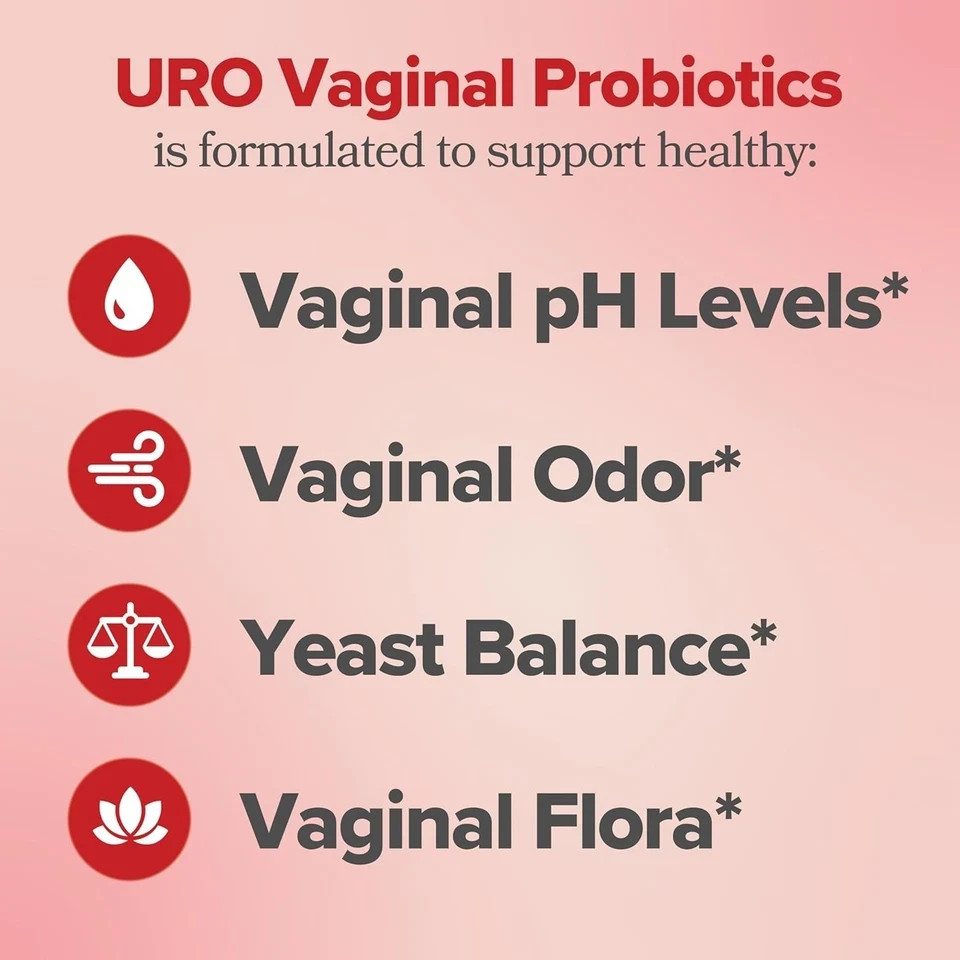 URO O Positiv Vaginal Probiotics for Women pH Balance with Prebiotics 60 Count