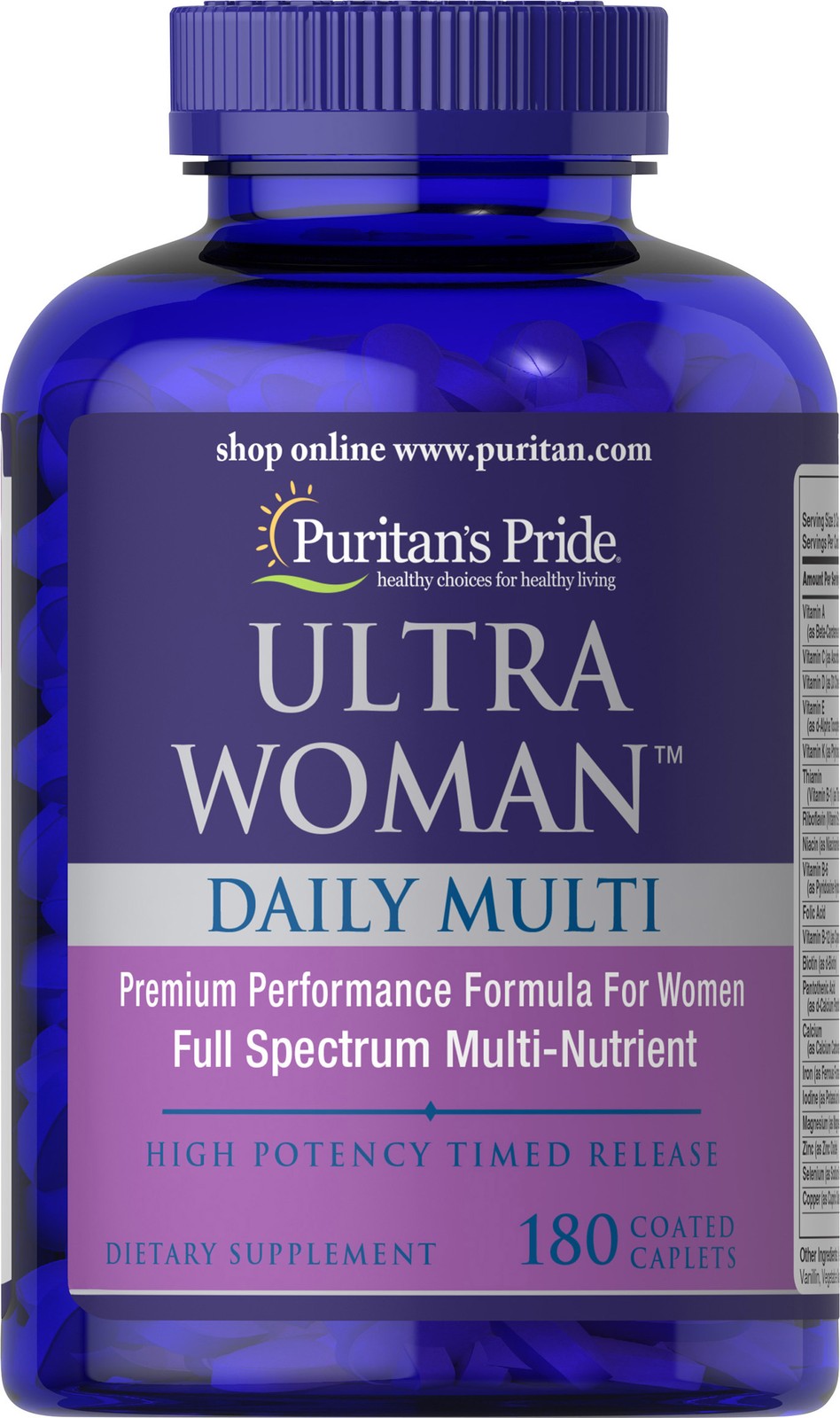 Puritan’s Pride Ultra Women Daily Multi Timed Release – 180 Caplets