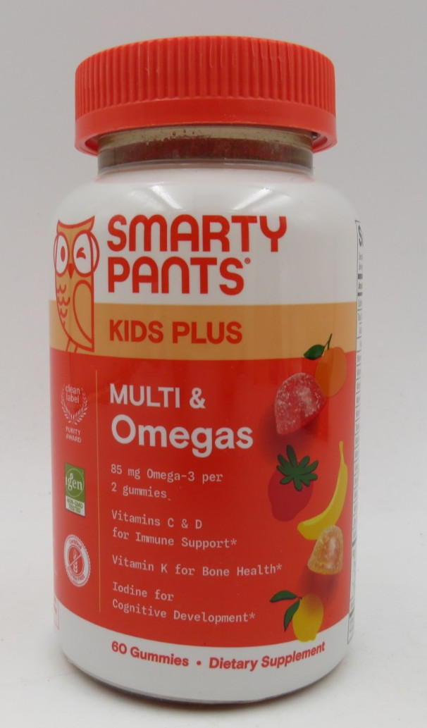 Kids Plus Multi & Omega Gummies Lemon Orange & Strawberry Banana 60 Ct EXP 04/27