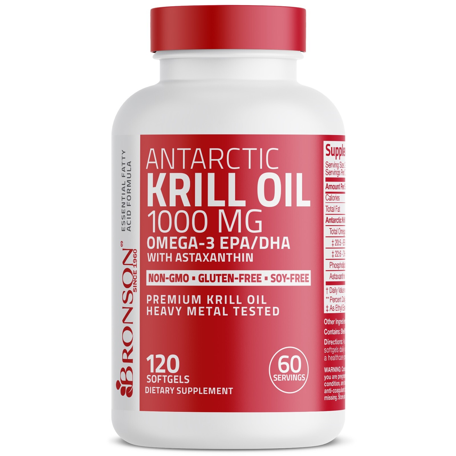 Antarctic Krill Oil 1000mg with Omega-3s EPA, DHA and Astaxanthin