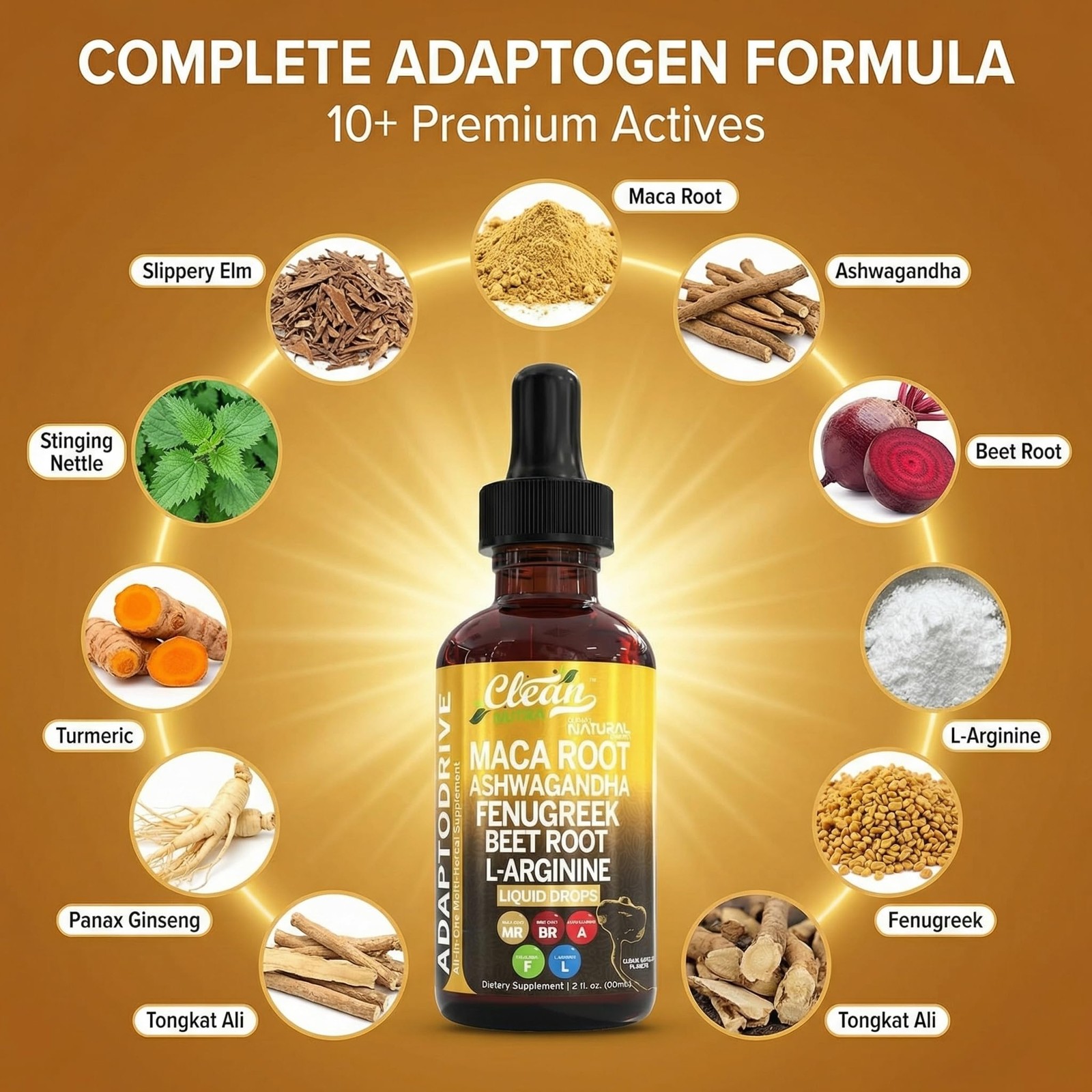 Clean Nutra Organic Maca Root Liquid Drops with 2 Fl Oz (Pack of 1), Amber