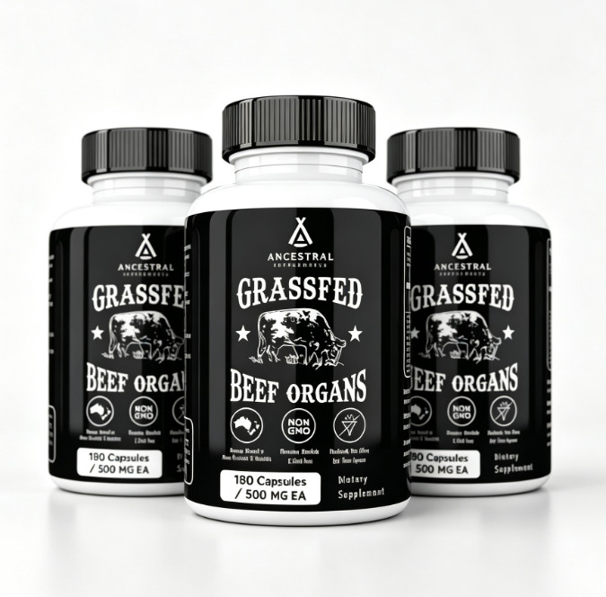 Ancestral Supplements Grass Fed Beef Organ Supplement – Non-GMO, 180 Ct 1-5x