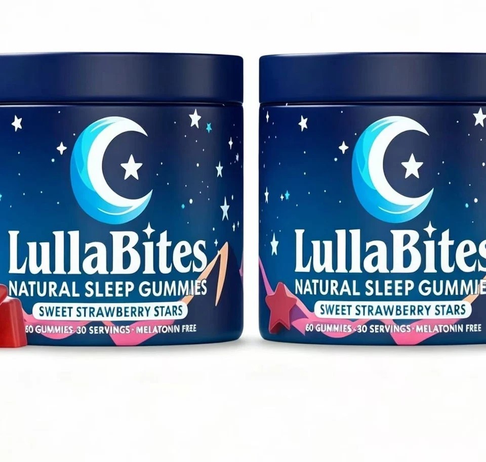 1/2/3PCS NEW LullaBites Natural Sleep Gummies Strawberry Stars Flavor 60 Gummies
