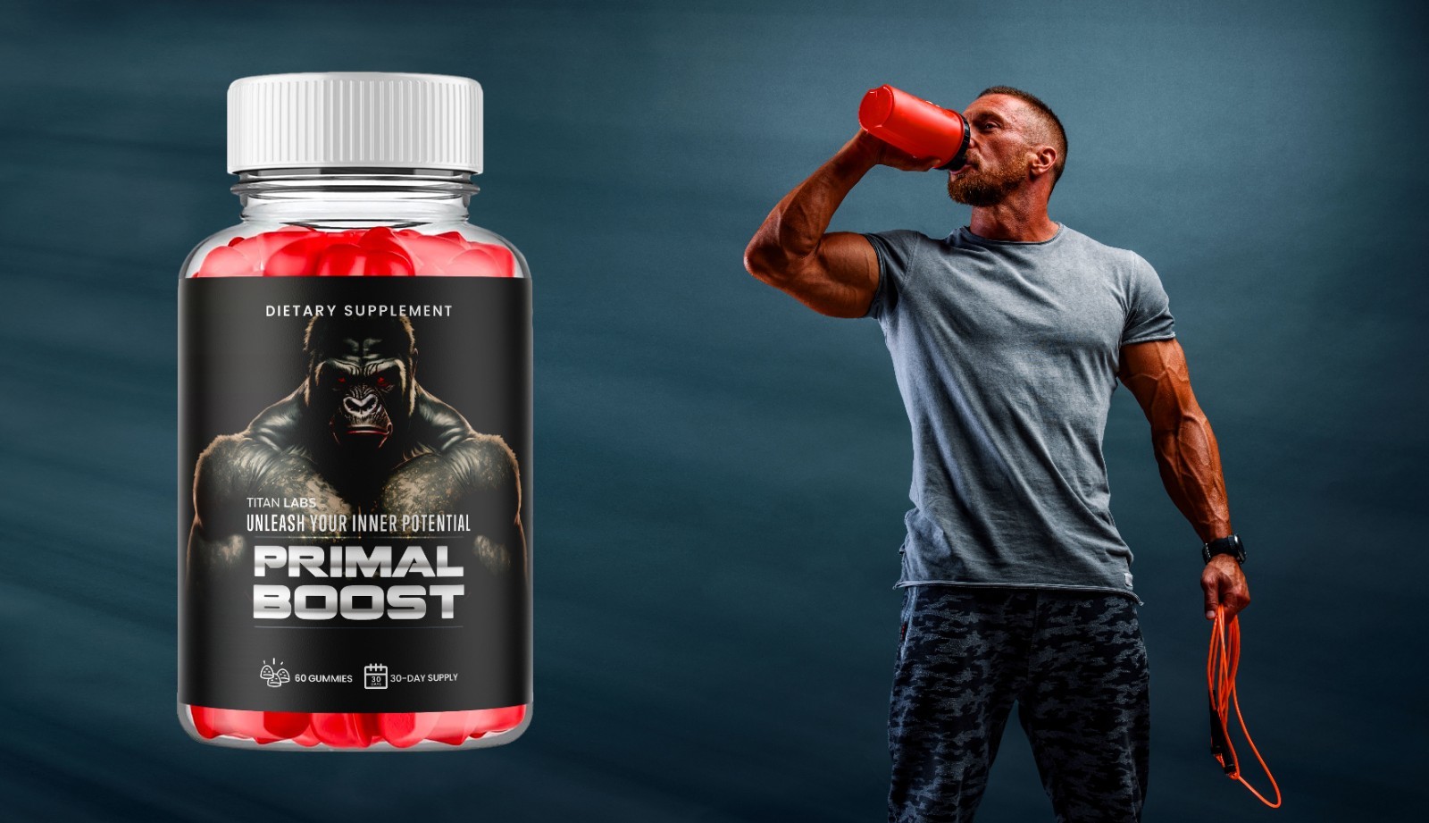 (5 Pack) Primal Boost Male Gums Advanced Support Formula PrimalBoost 300 Gummies