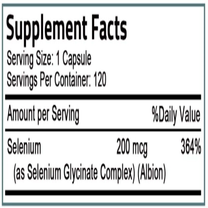 Selenium Without Yeast 200 Mcg 30/60/120 Capsules Support Immune Antioxidants