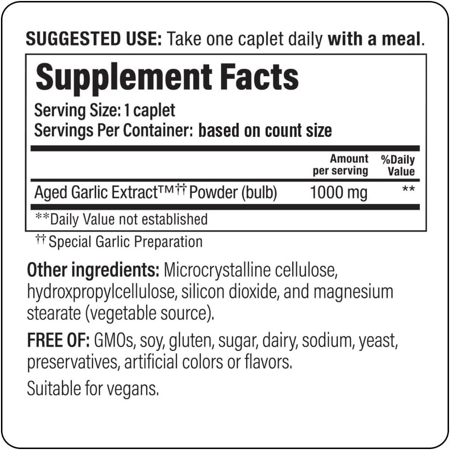 Aged Garlic Extract™, Cardiovascular Health, Original, Formula 100, 100 Tablets