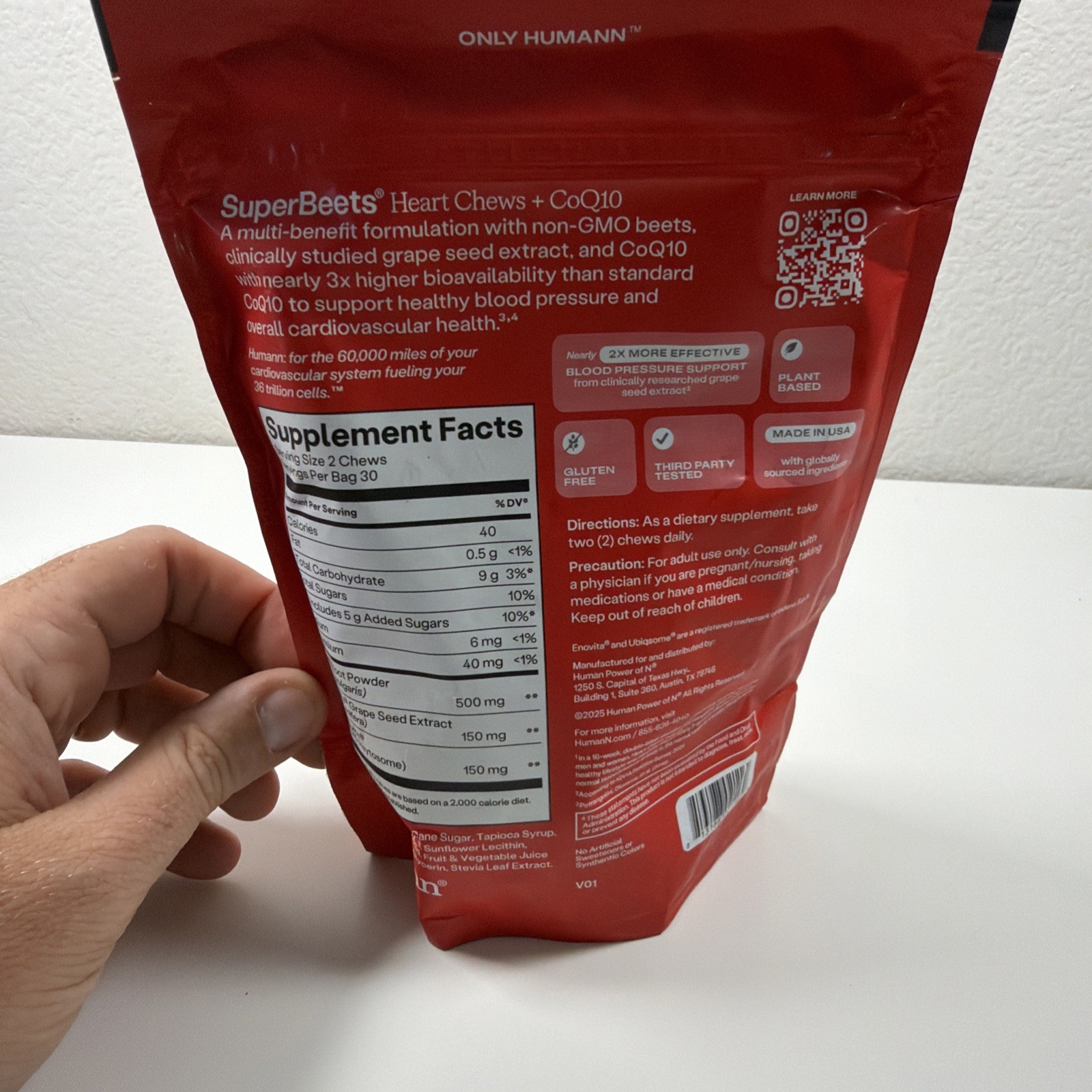 humanN Super Beets Heart Chews Advanced CoQ10 60 Chews Exp 08/2027 Sealed