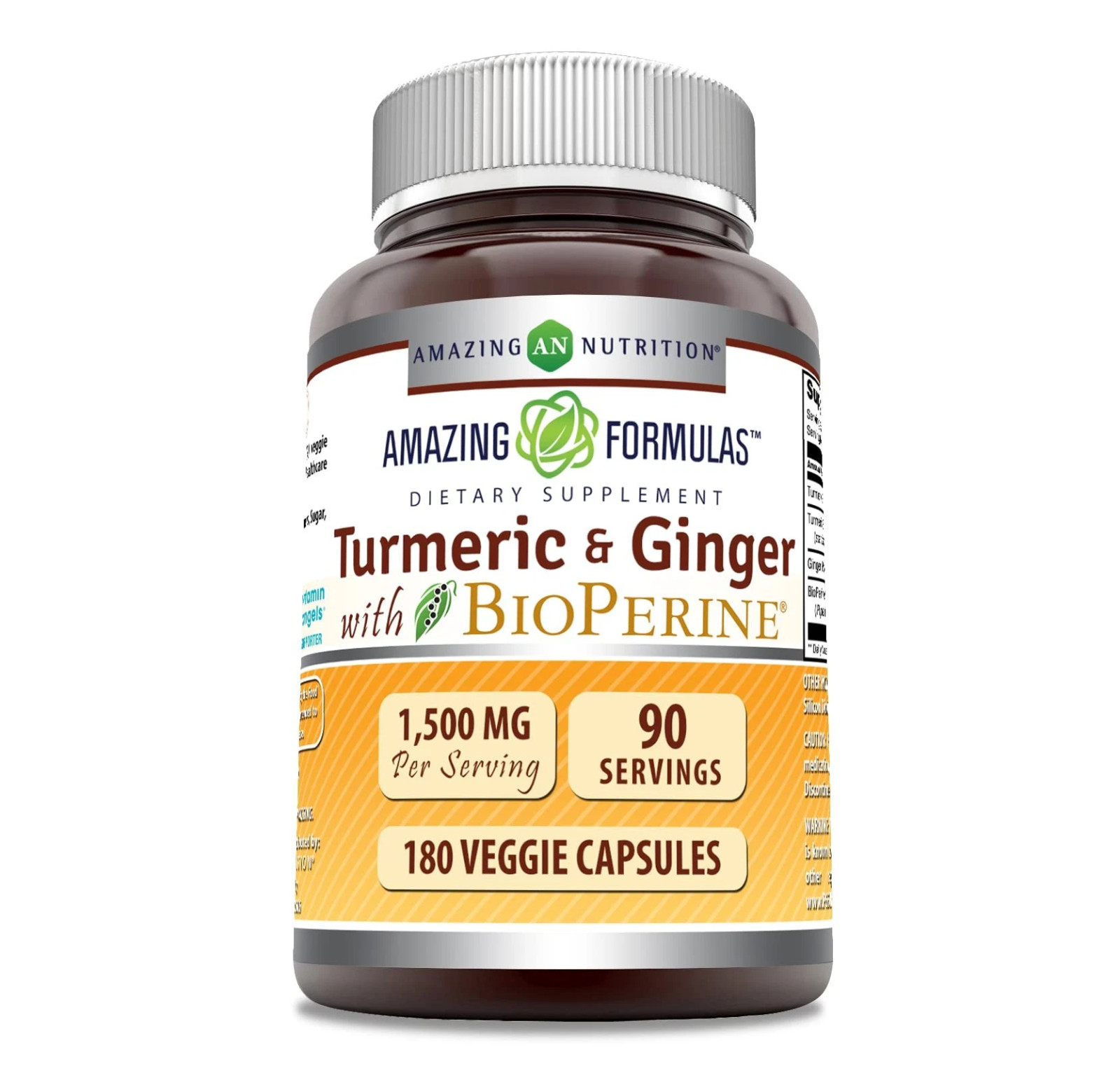 Amazing Formulas Turmeric Curcumin & Ginger with 180 Count Exp. 10/2028
