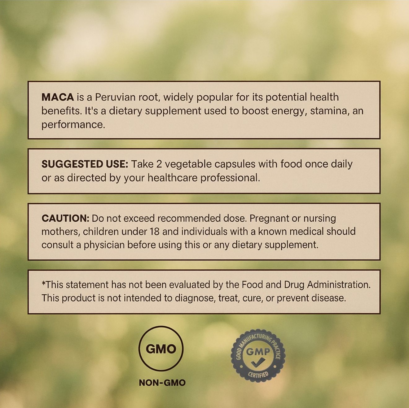 Maca Root Capsules 120 Count 1600mg Per Serving Energy & Stamina Support