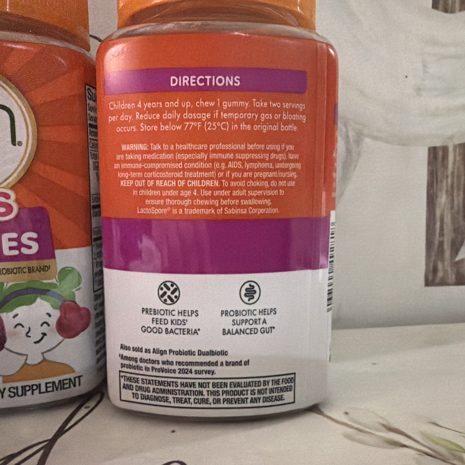 Align Kids Gummies Prebiotic & Probiotic 50 Gummies 2Pk Exp:11/2026