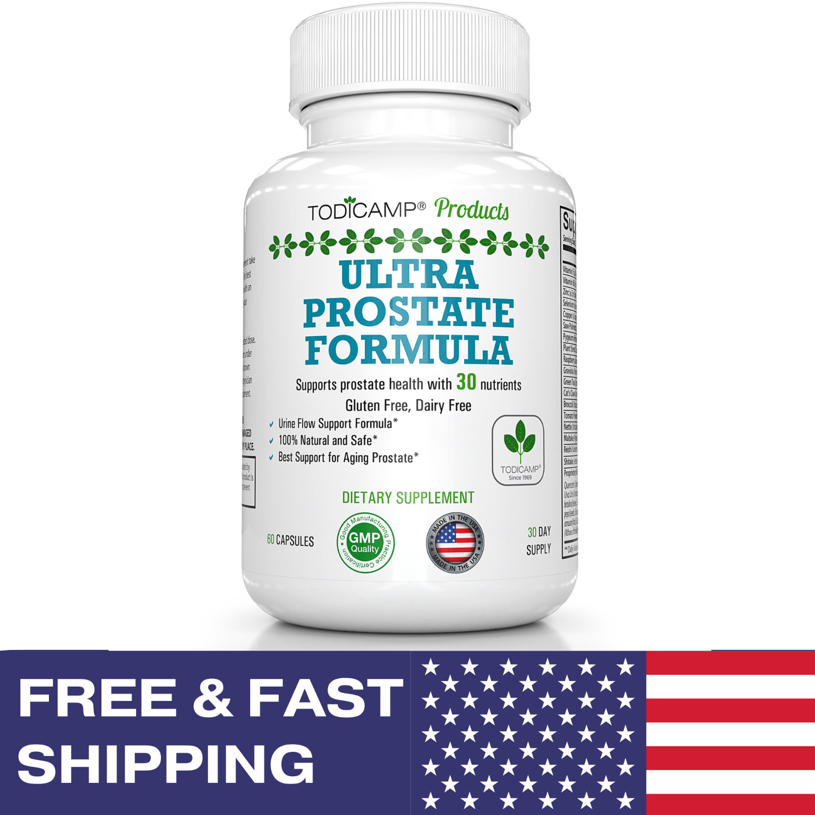 Prostate Support Supplement with Saw Palmetto Extract by Todicamp Products