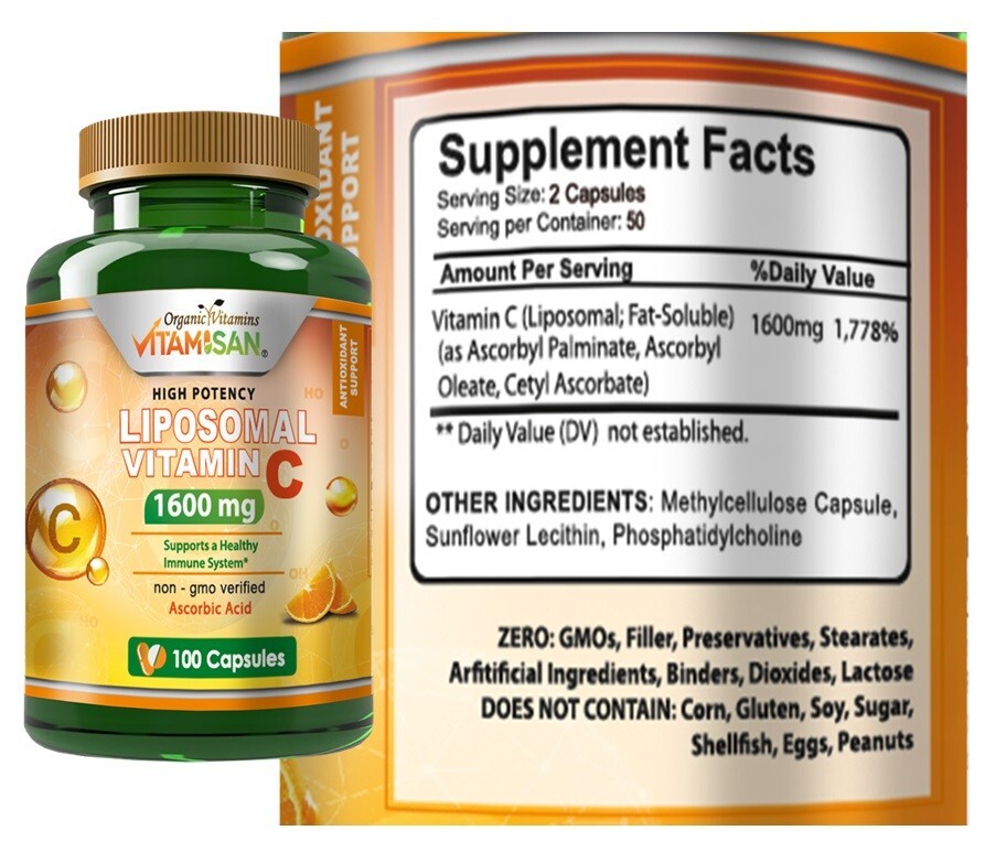 3 Pure Vitamin C 1600mg support immune System high quality 300 capsules ascorbic