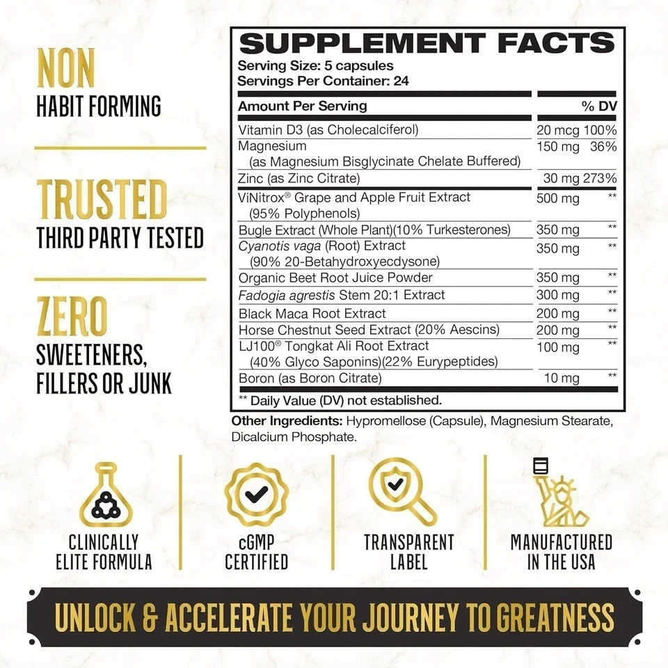 Top Shelf Grind King Maker,13-in-1Anabolic Supplement for Men to Increase Stamna
