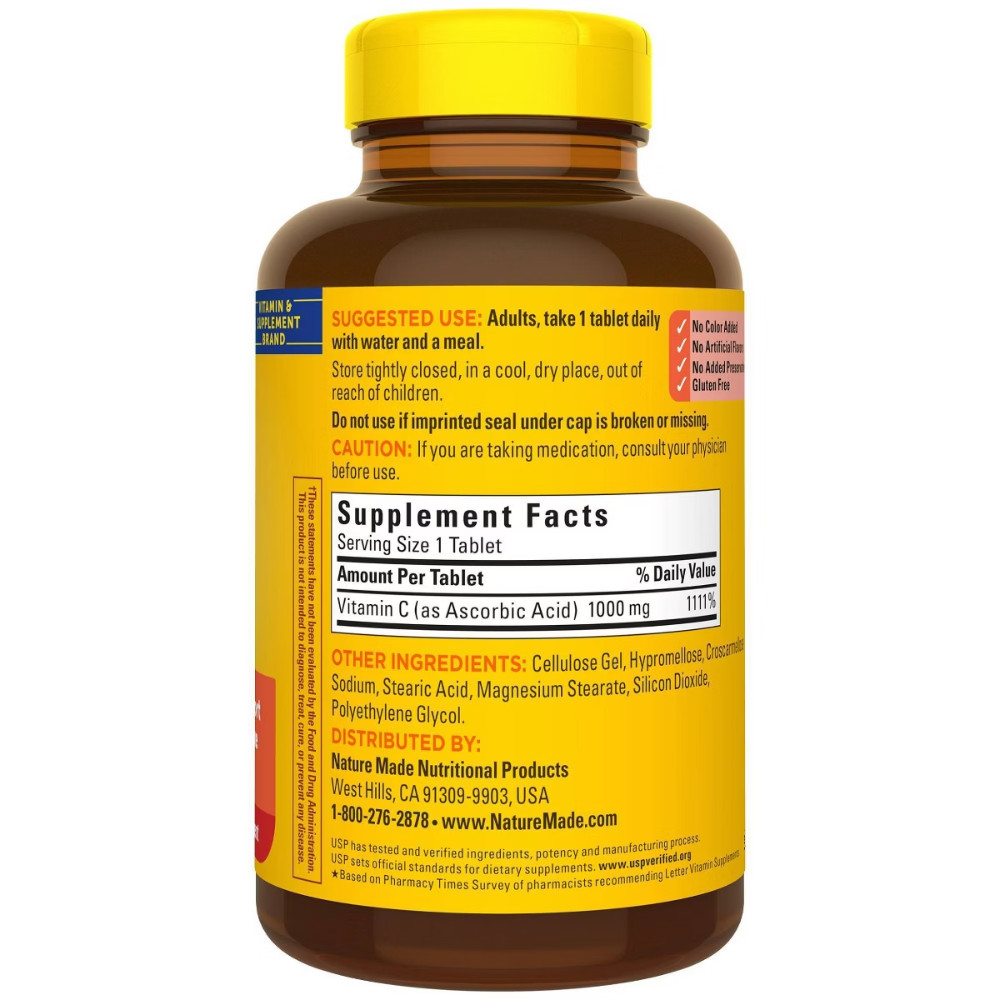 Nature Made Vitamin C 1000mg Immune Support Supplement Tablets