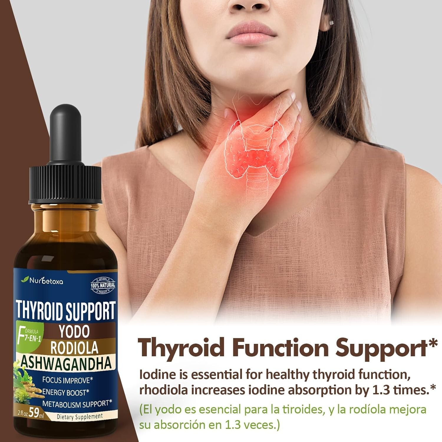 Thyroid Support Drops – Liquid Iodine Supplement, Gotas De YODO Y Selenio ⭐️⭐️⭐️