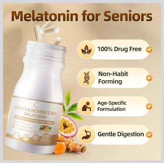 GreenPeople GPGP Melatonin Men’s and Women’s 50years Old+ 120 Cap. Exp 01/28