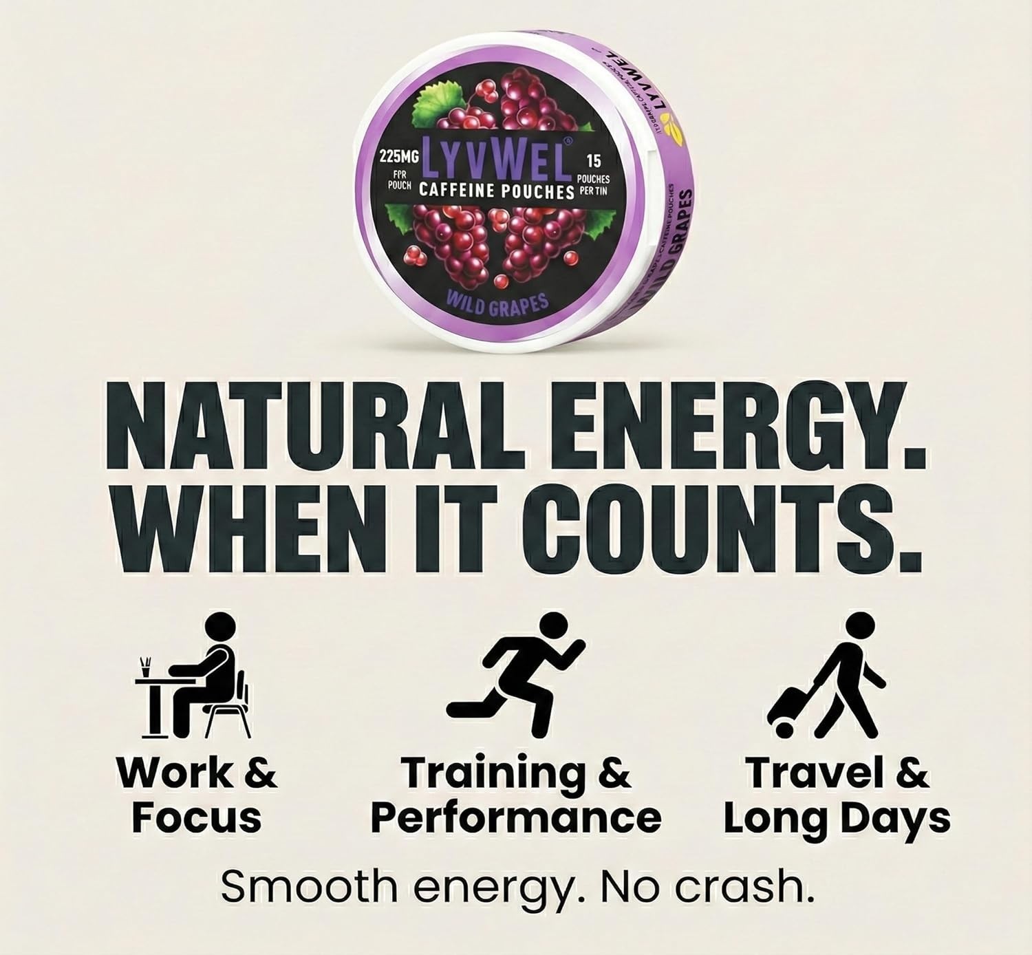 Energy Management: 225mg Caffeine Pouches – Focus & Energy Without Nicotine