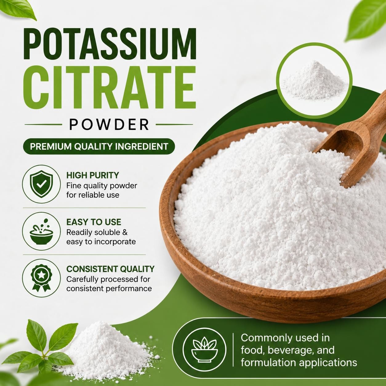 mGanna Potassium Citrate Powder – 227 g / 0.5 lbs – Food 8 Ounce (Pack of 1)