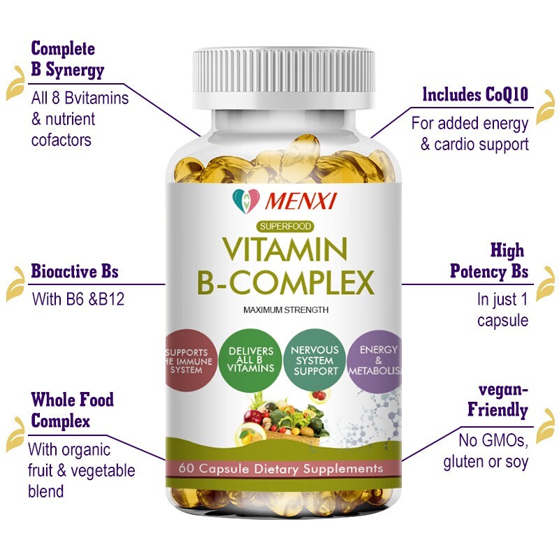 Vitamin B Complex 3 x 60Capsules – Boost Metabolism, Brain Health – High Potency