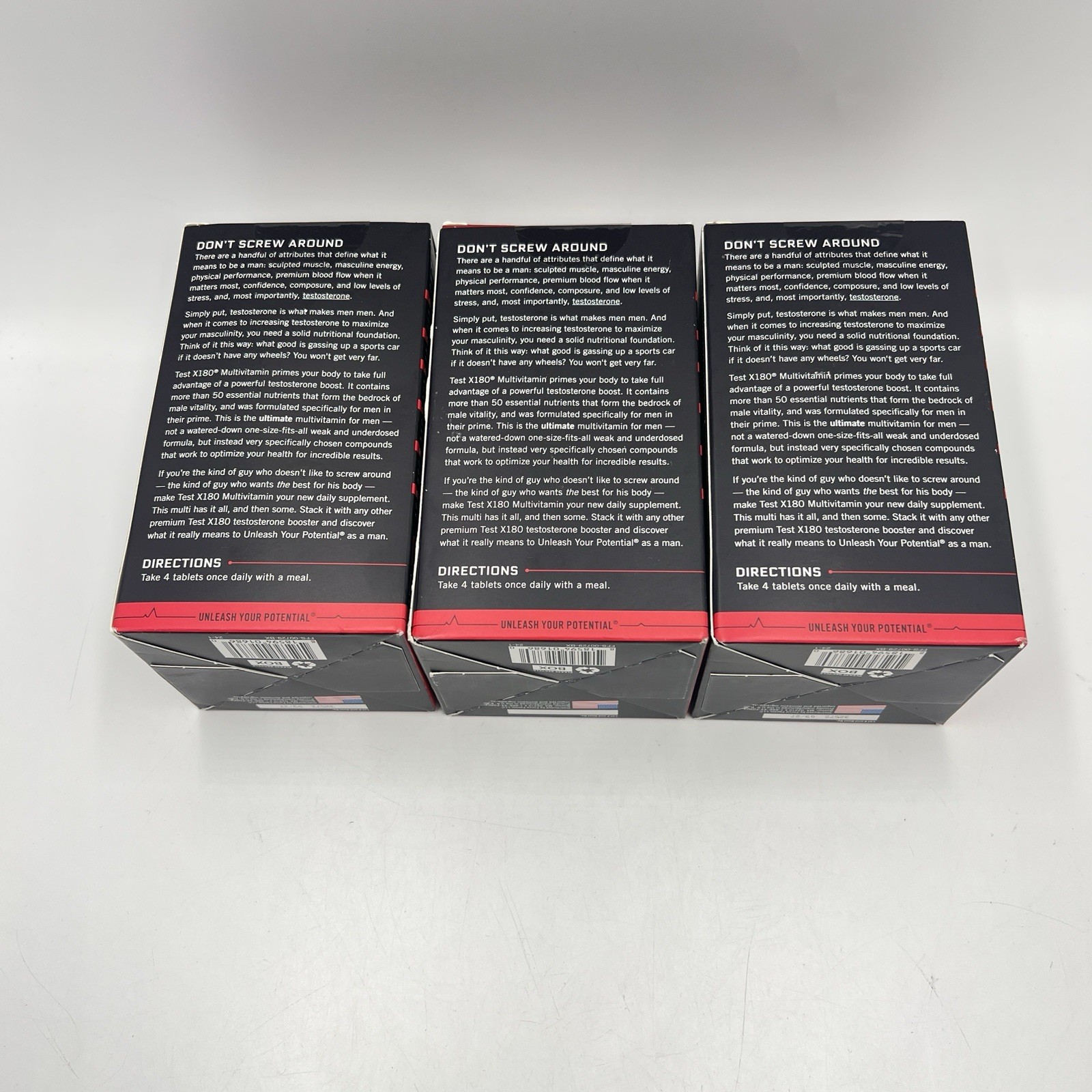 Force Factor Test X180 Multivitamin 120 Tablets 3 Boxes (360 Total) New 09/2027