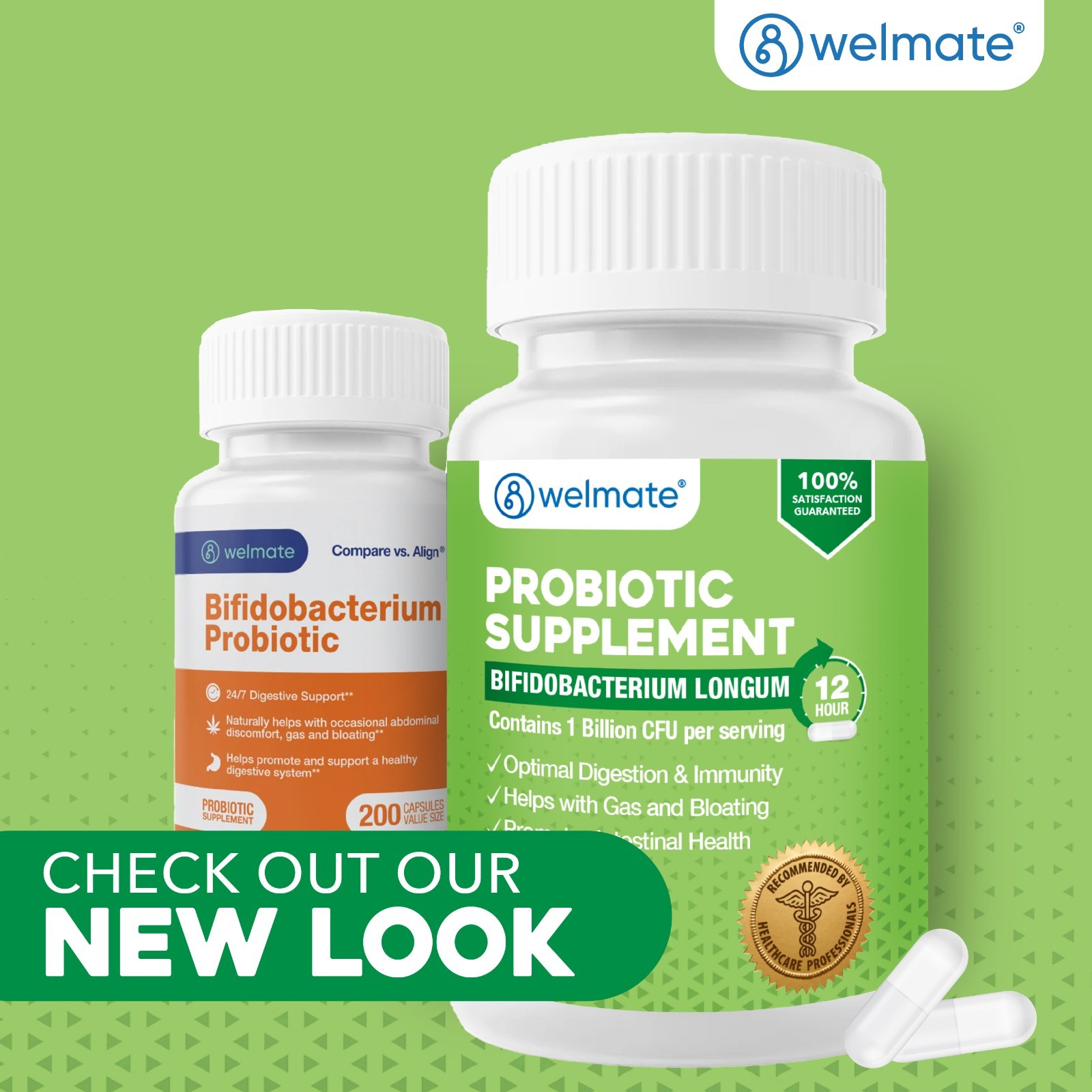 Bifidobacterium Probiotic Supplement 200 Count Capsule | 24/7 Digestive Support