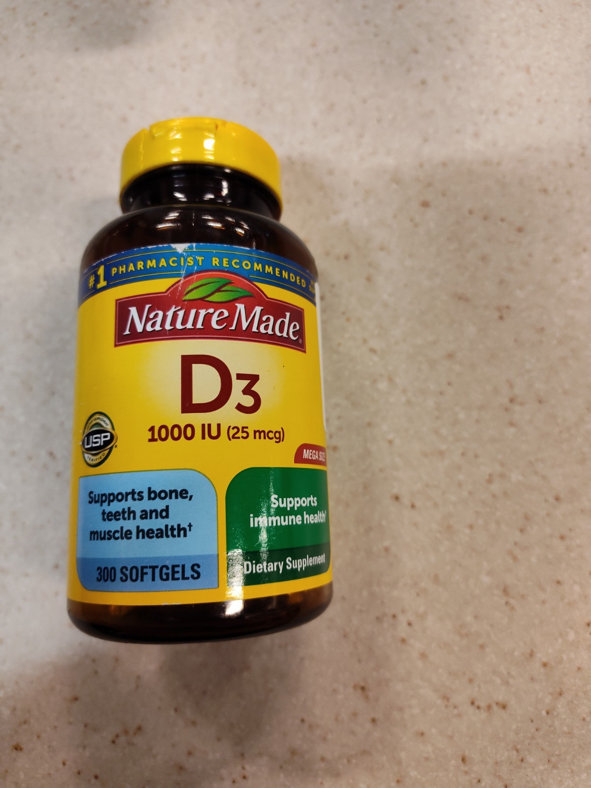 Nature Made Vitamin D3 1000 IU 25mcg Liquid Softgels – 300 Count