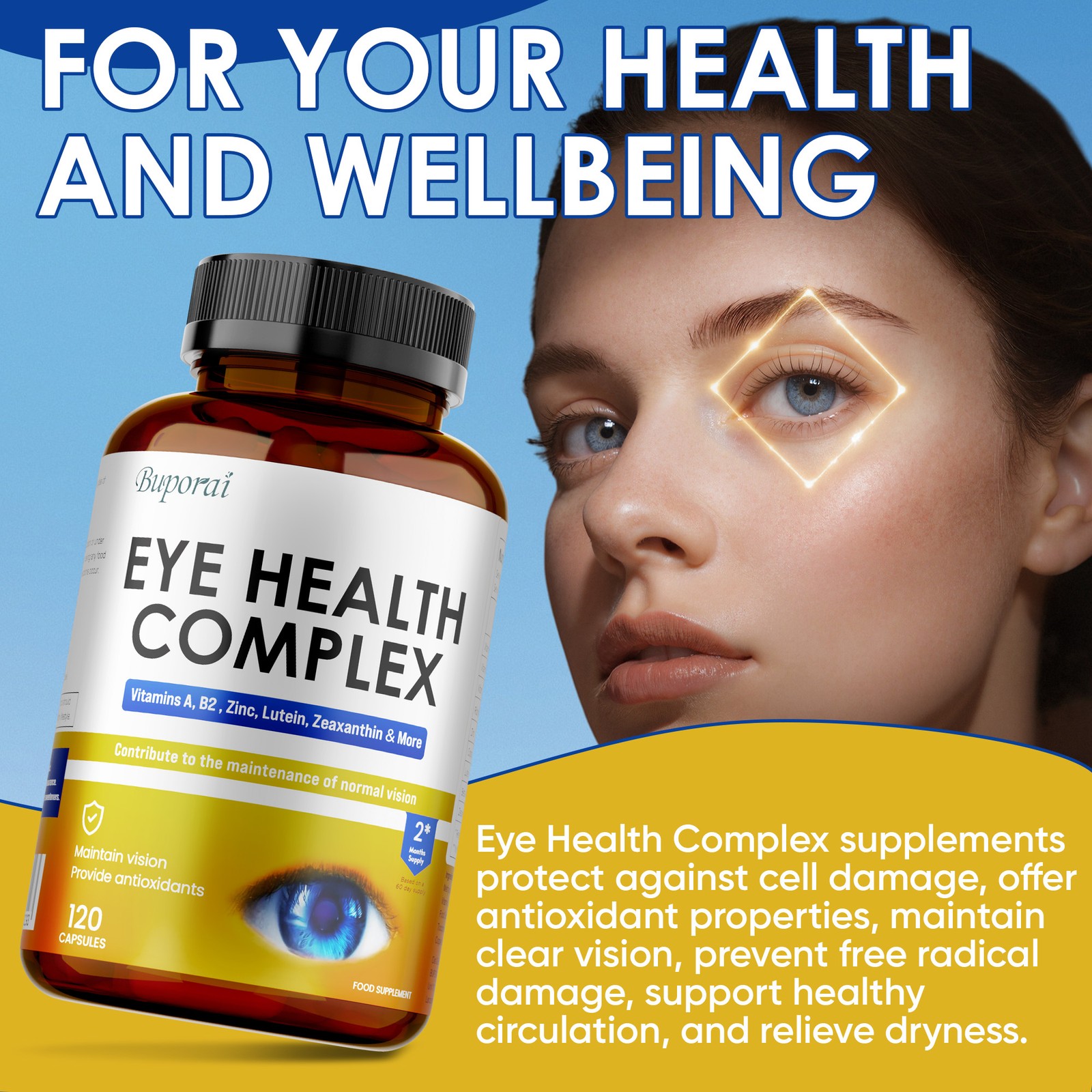 Eye Health Complex 240pcs – Reduce Fatigue and Dry Eyes, Improve Visual Function