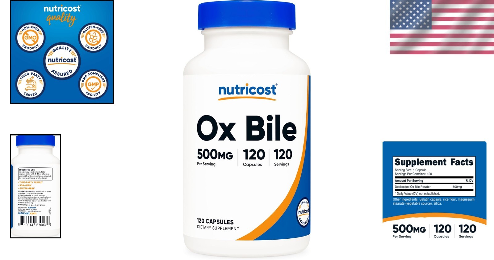 500mg Ox Bile Capsules – 120 Vegetarian Capsules for Digestive Wellness