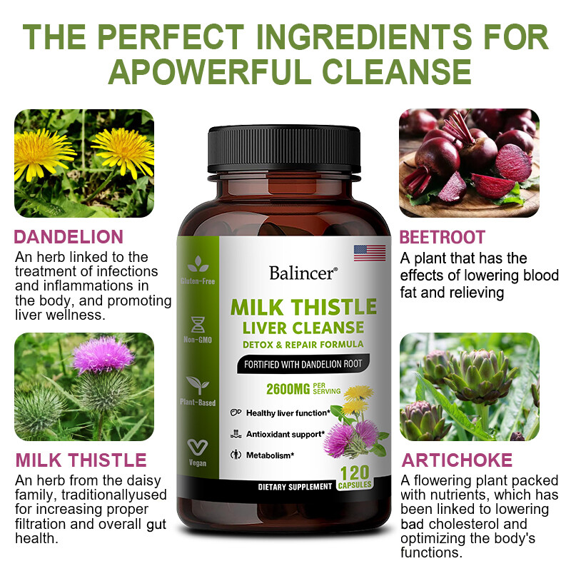 Milk Thistle Liver Cleanse, Detox Repair Formula, 2600 mg per serving