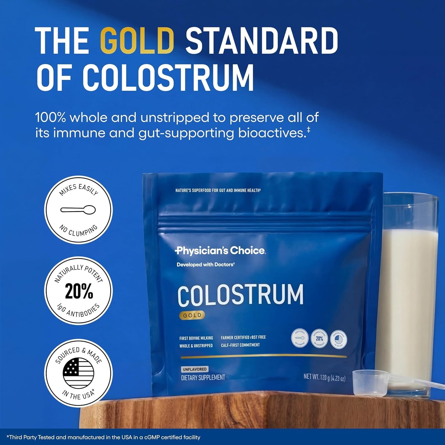 Physician Choice Colostrum Gold Dietary Supplement Unflavored 120g – Brand New