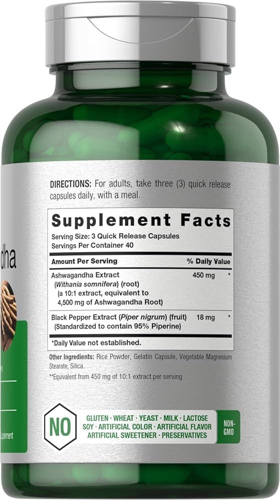 Ashwagandha Capsules | 4500 mg | 120 Count | by Horbaach
