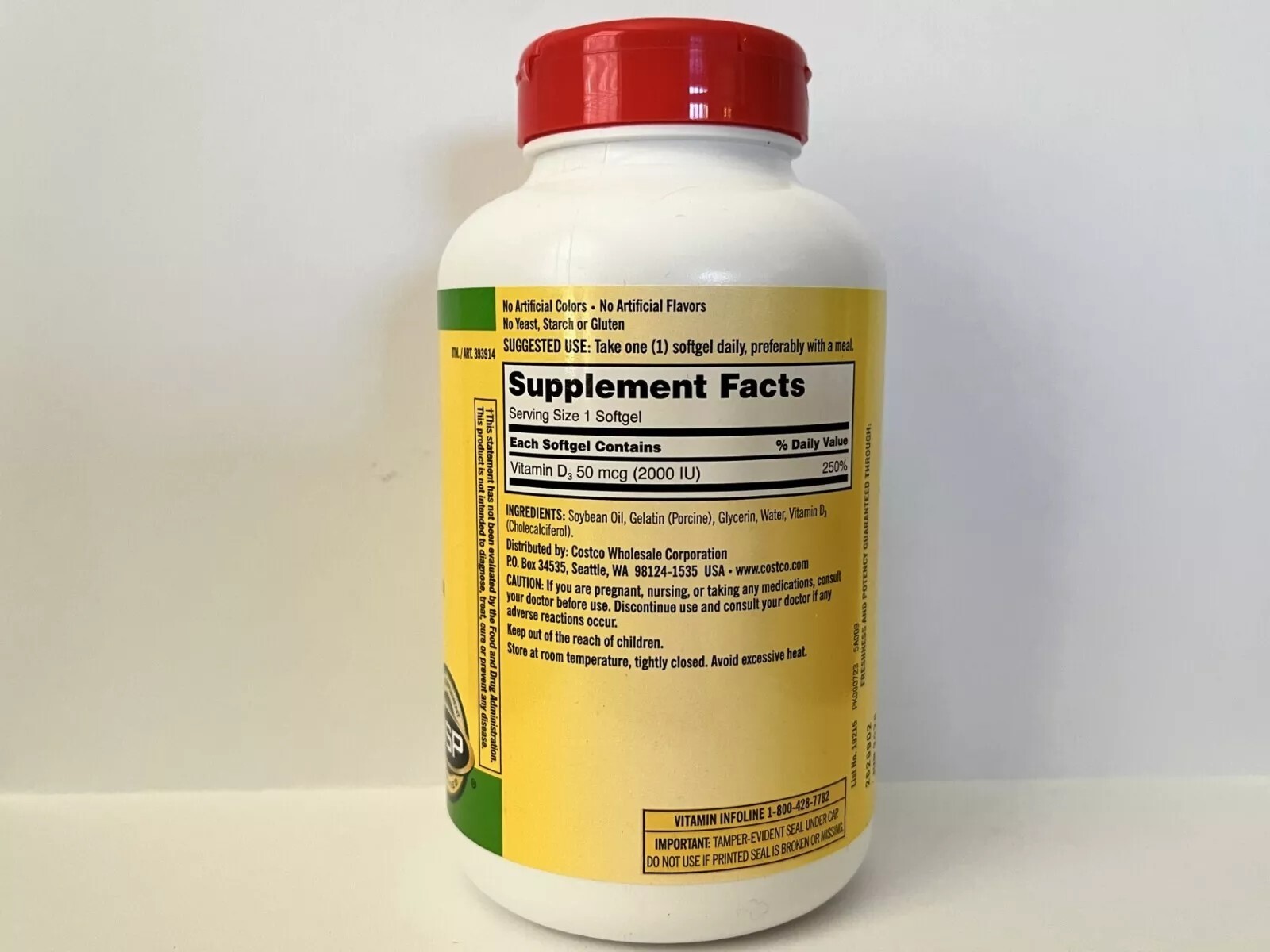 Kirkland Signature Extra Strength D3 50 mcg,(2000 IU) 600 Softgels EXP 02/2027