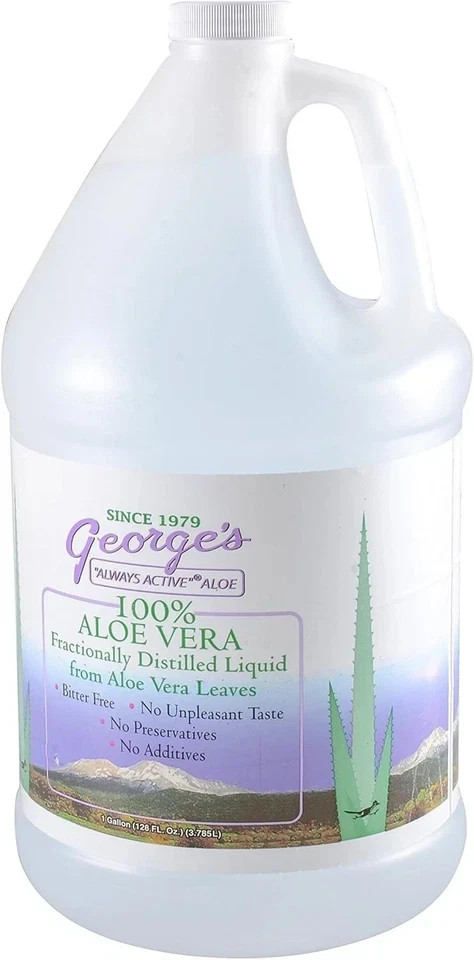 Warren Laboratories George’s 100% Aloe Vera Liquid 128 fl. oz Each (Pack of 2)