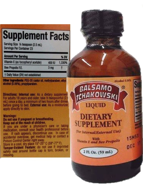 BALSAMO TCHAKOWSKI LIQUID DIETARY SUPPLEMENT 2 FL STOMACH ULCER PAIN RELIEF