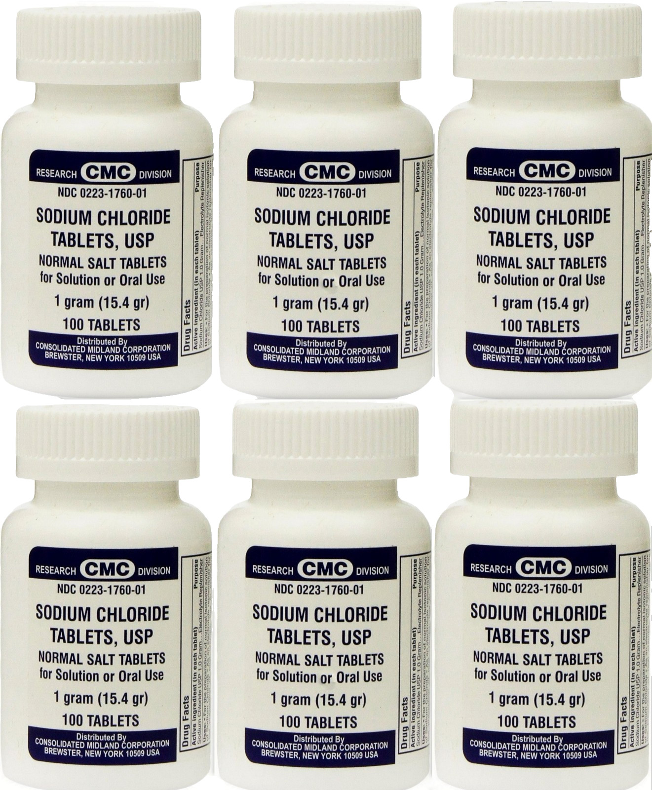 Sodium Chloride Tablets SALT 1GM 100ct ( 6 pack ) PHARMACY FRESH! —