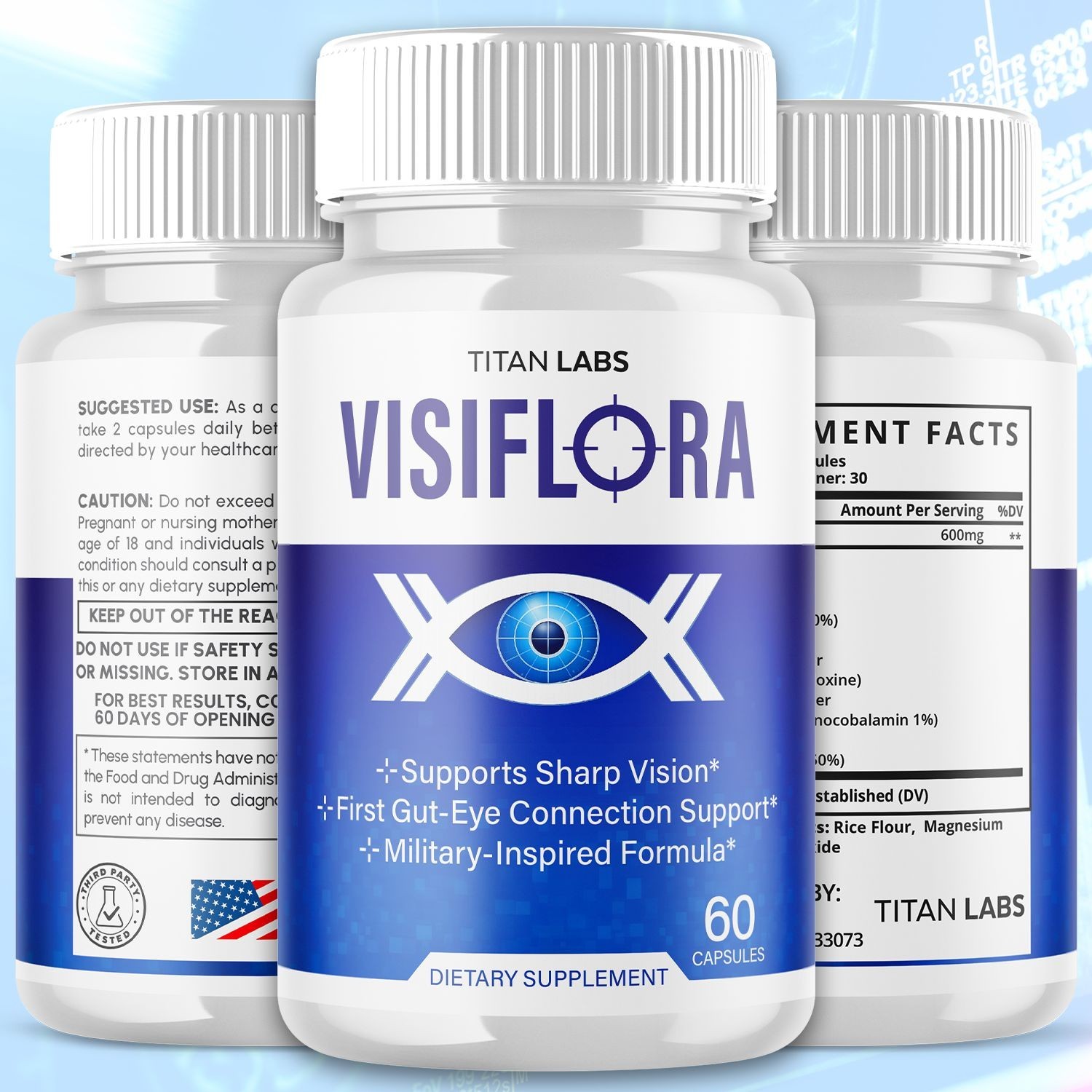 (1 Pack) Visiflora Support Healthy Eye Vision & Function Visi Flora 60 Capsules