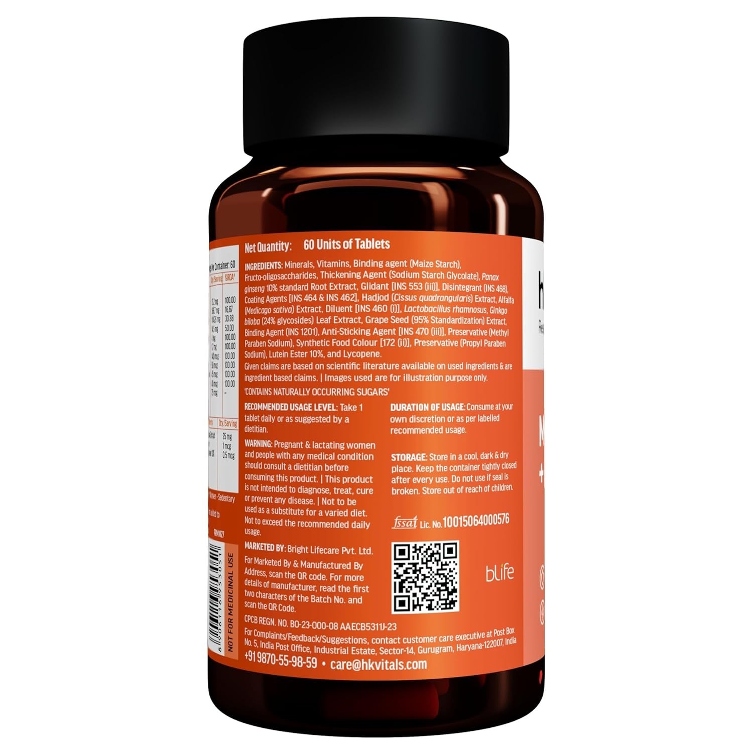Hk Vitals Multivitamin Plus Probiotics For Immunity & Gut Health, 60 Tablets